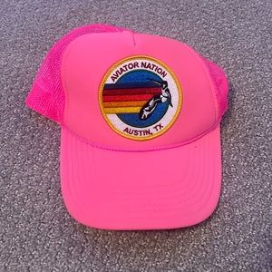 HOT PINK AVIATOR NATION TRUCKER HAT